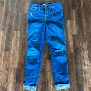 Madewell 10 in High Rise Skinny Button-Front Denim